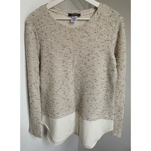 Allison Joy • M • Textured Long Sleeve Layered Look Shirttail Sweater